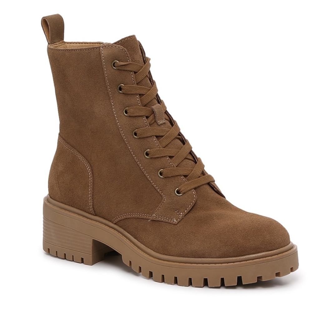 Telinda Combat Boots Cognac Size 7